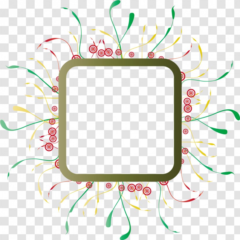 Green Background Frame - Text - Floral Design Picture Transparent PNG