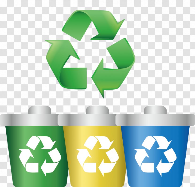 Paper Recycling Symbol Label Clip Art - Stencil - Vector Painted Green Recycle Trash Can Icon Transparent PNG