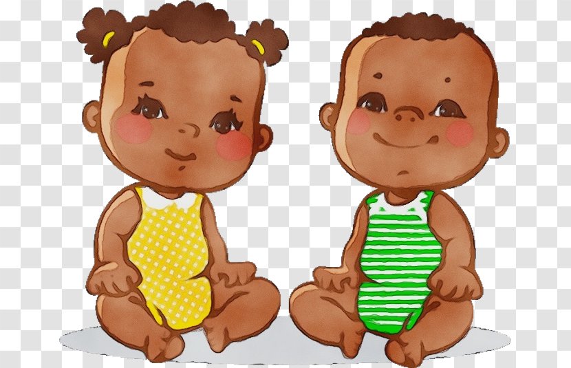 Cartoon Child Clip Art Cheek Brown - Wet Ink - Gesture Toddler Transparent PNG