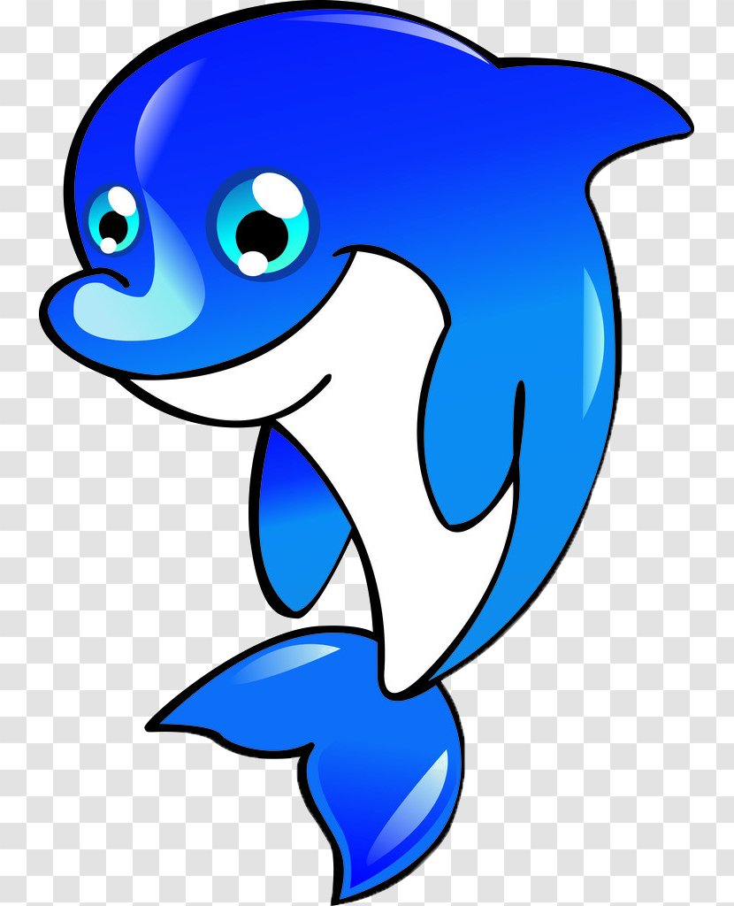 Cartoon Illustration - Gratis - Blue Dolphin Transparent PNG