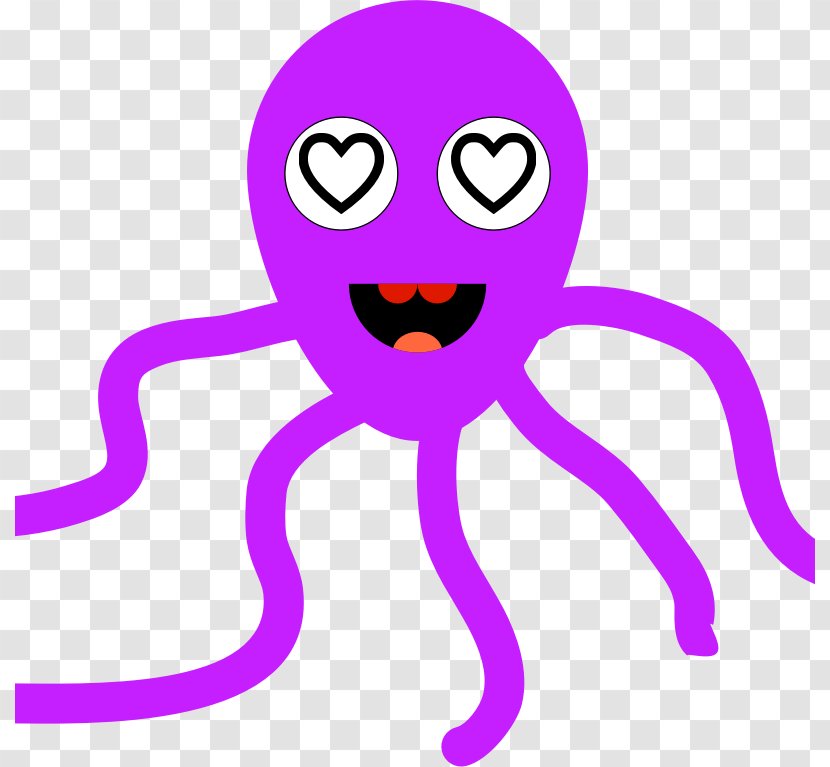 Octopus Purple Cephalopod Violet Clip Art - Heart - Octapus Transparent PNG
