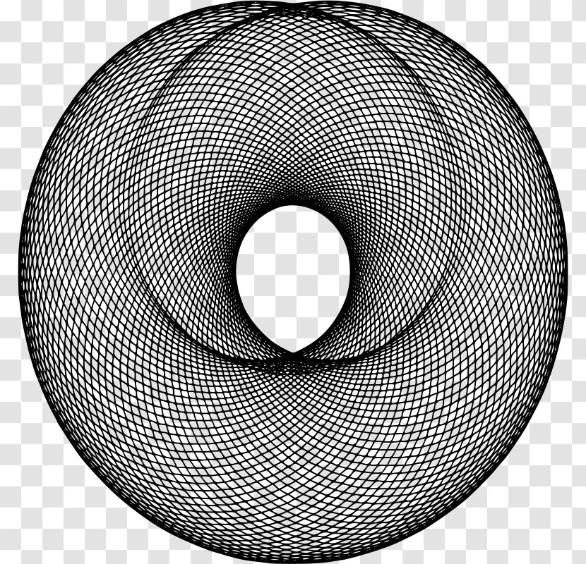 Roulette Circle Curve Line Spirograph - Black And White Transparent PNG