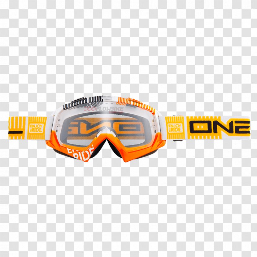 Goggles Glasses Enduro Orange White - Motorcycle Race Transparent PNG