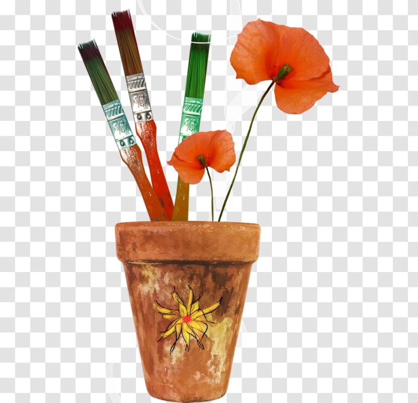 Cut Flowers Common Poppy Floral Design - Vase - Flower Transparent PNG