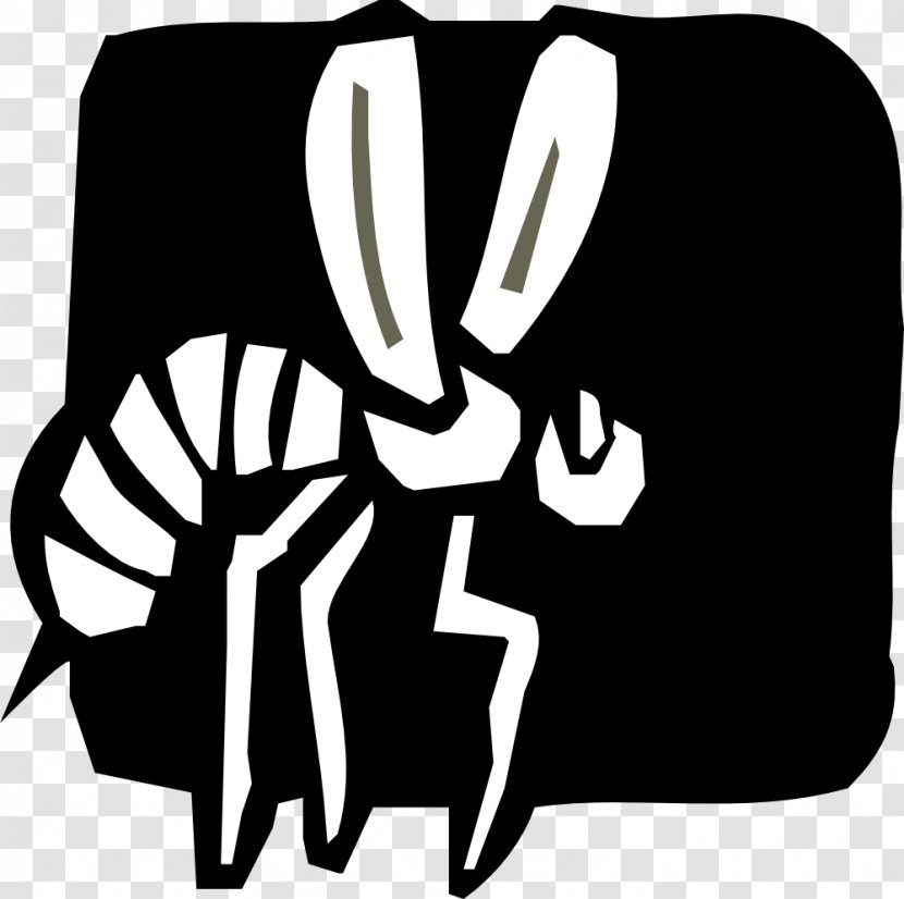 Line Art Clip - Symbol - Black And White Bee Transparent PNG