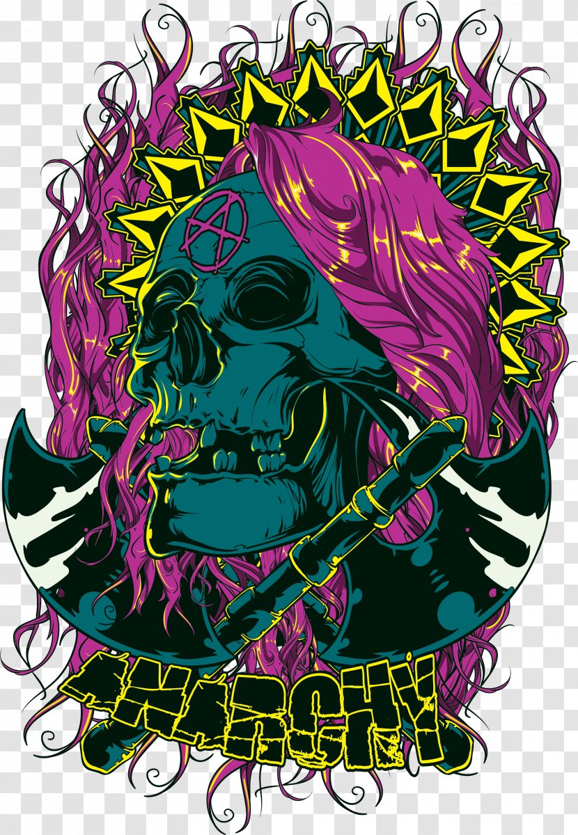 Illustration - Visual Arts - Ax Skull Print Transparent PNG