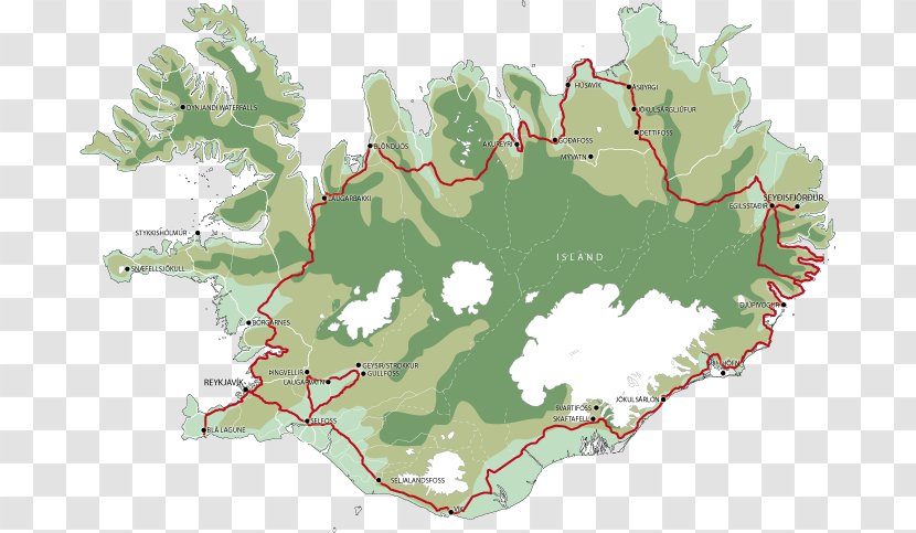Reykjavik Seyðisfjörður Road Map Guide To Iceland - Blank - Golden Circle Transparent PNG