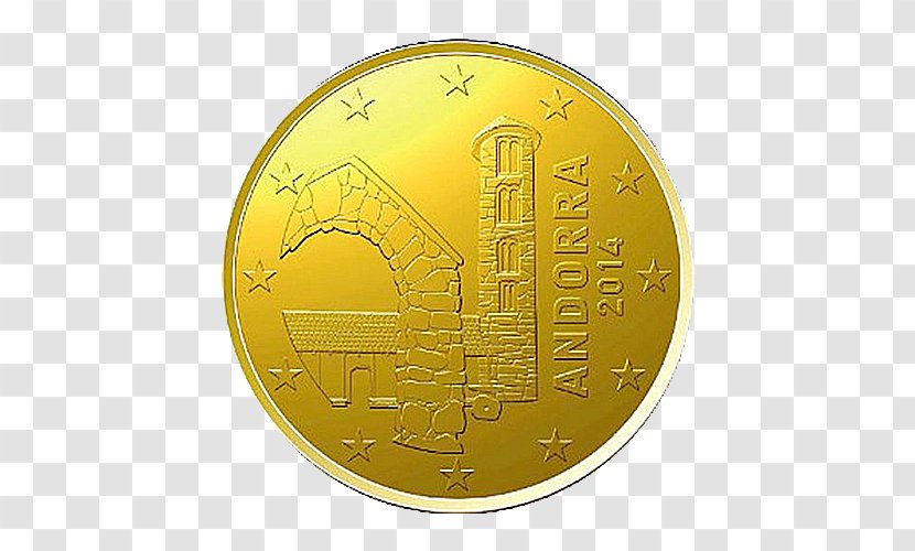 Coin Gold Circle Font - Money - 20 Cent Euro Transparent PNG