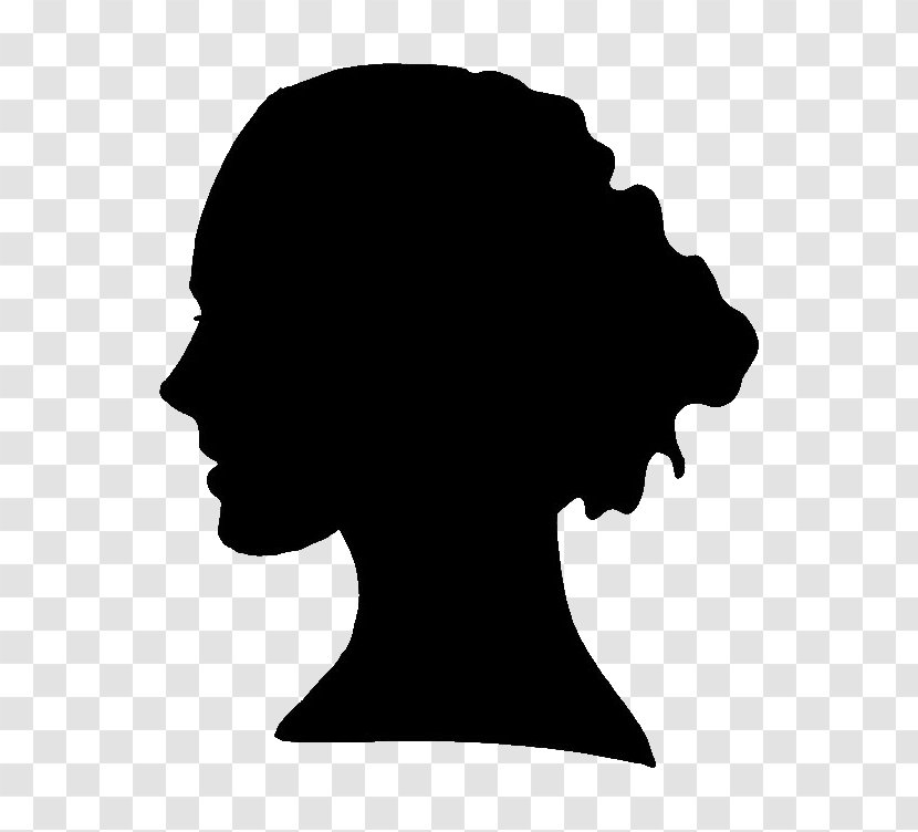 Face Silhouette Head Hairstyle Chin - Blackandwhite Neck Transparent PNG