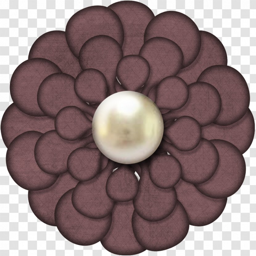 Digital Scrapbooking Pressed Flower Craft Button - Purple - Pearls Transparent PNG