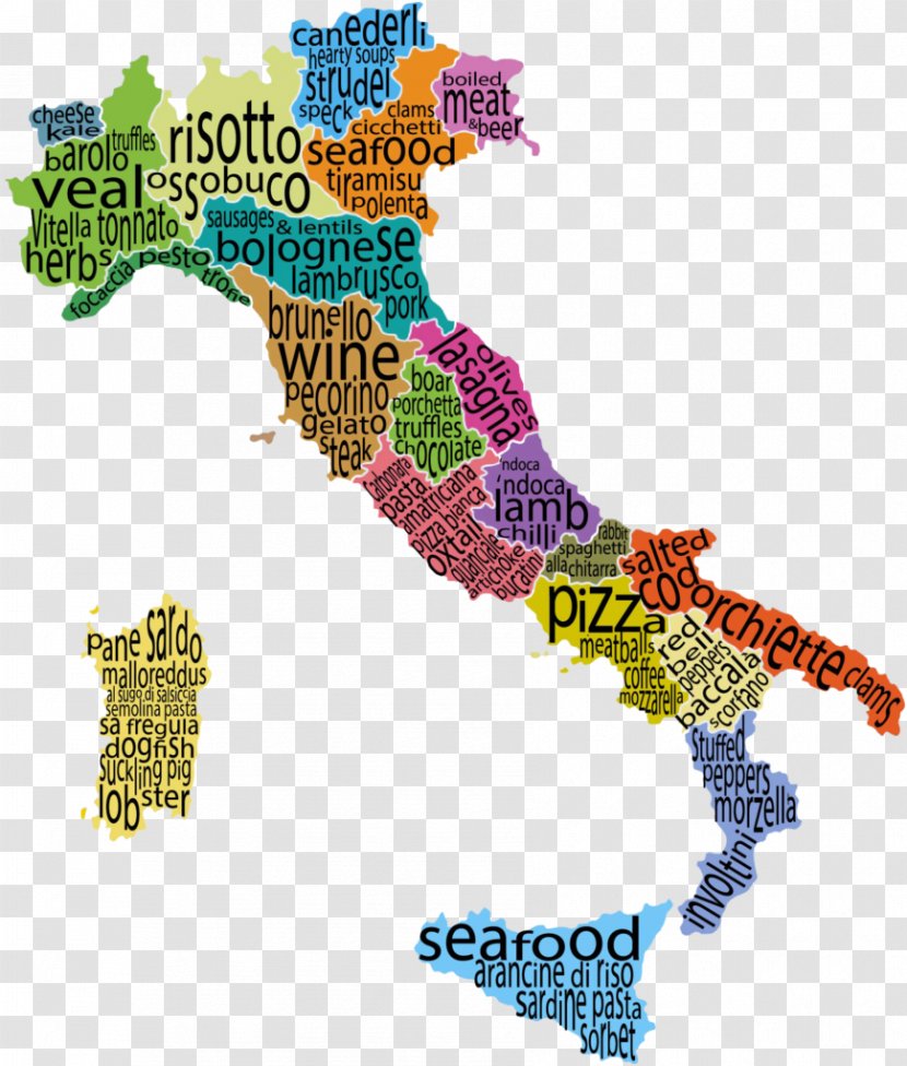 Italian Cuisine Wine Regions Of Italy Indian - Food Map Transparent PNG