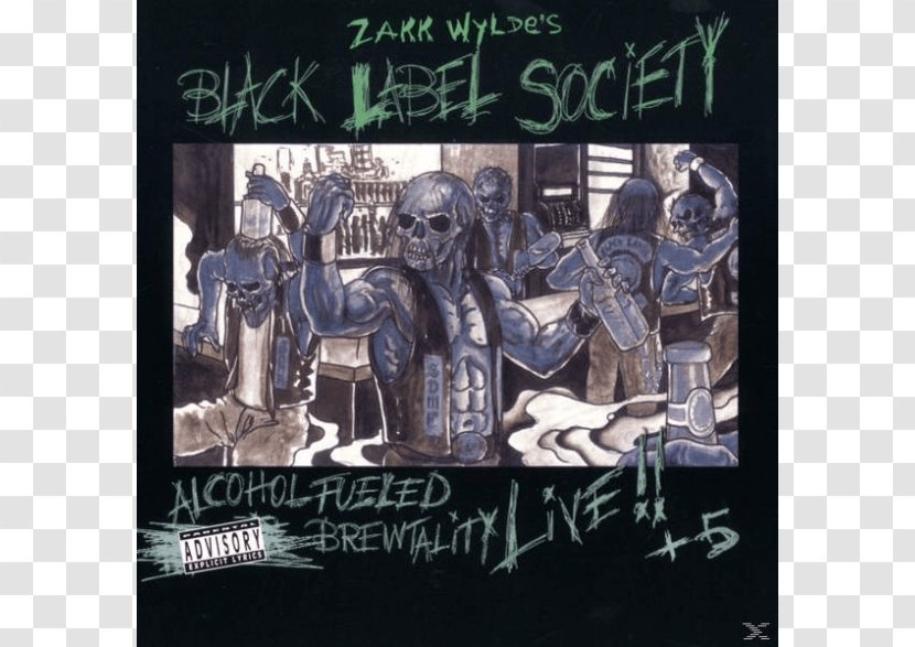 Black Label Society Alcohol Fueled Brewtality (Live) Stronger Than Death Album Heavy Metal - Silhouette Transparent PNG