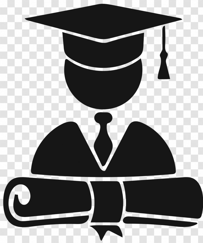 Graduation - Mortarboard - Blackandwhite Logo Transparent PNG