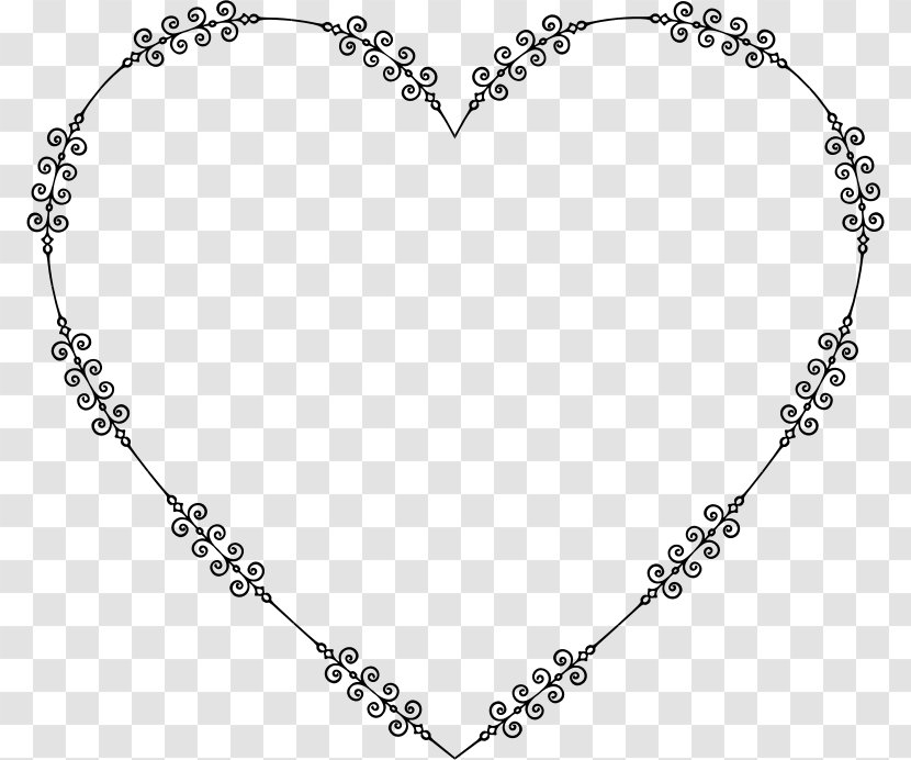 Line Art Heart Clip - Ornament - Small Clean Border Transparent PNG