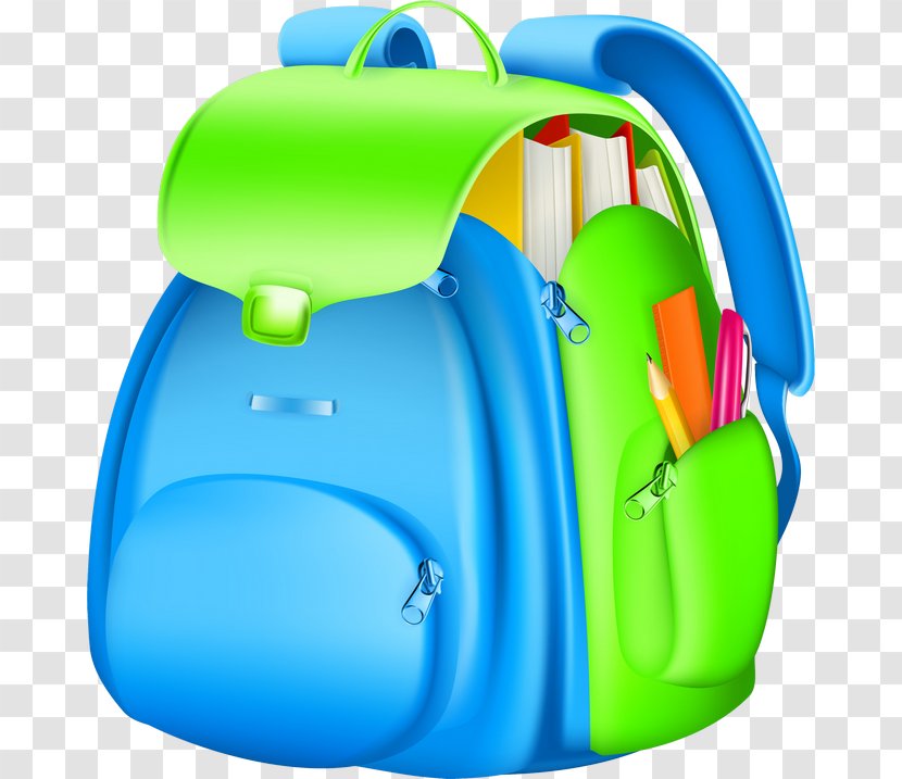 Satchel Backpack Clip Art - Green Transparent PNG