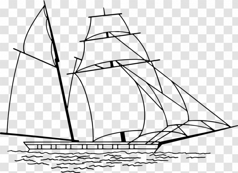 Jib Sailboat Sailing - Watercraft - Boat Drawing Tall Ship Transparent PNG