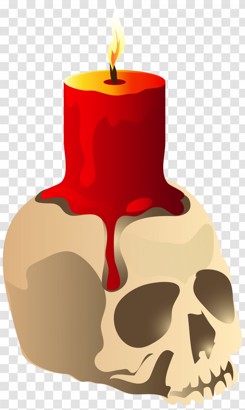 Halloween Candle Clip Art - Skull - Clipart Image Transparent PNG