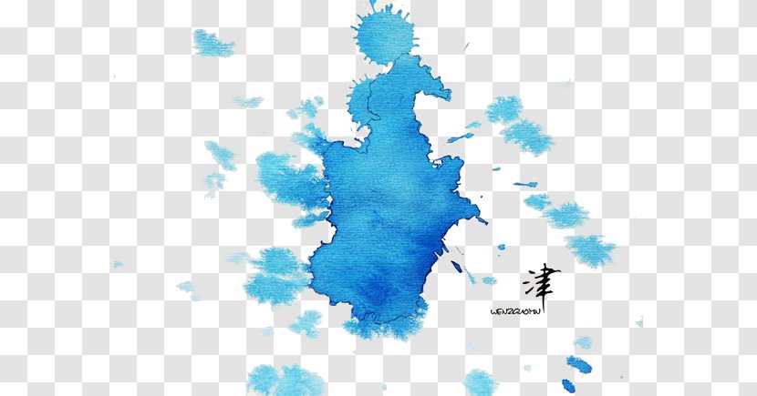 Hong Kong Chinese Art Painting Provinces Of China - Tianjin Ink Map Transparent PNG