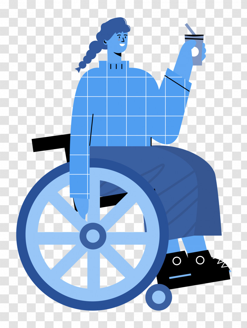 Sitting On Wheelchair Woman Lady Transparent PNG