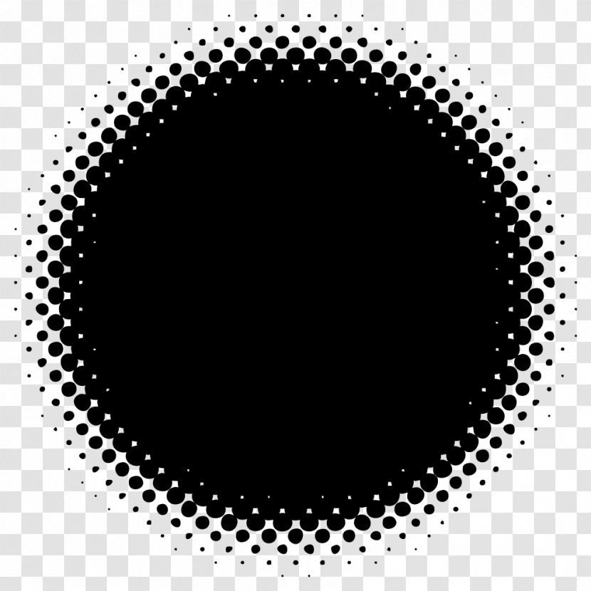 Black And White Halftone Circle Color Gradient Transparent PNG
