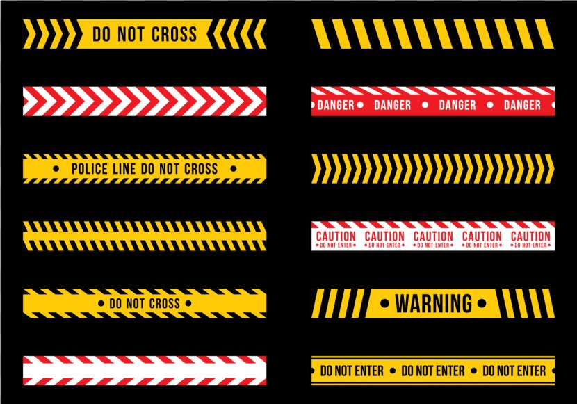 Hazard Barricade Tape Graphic Design Line - Police Transparent PNG