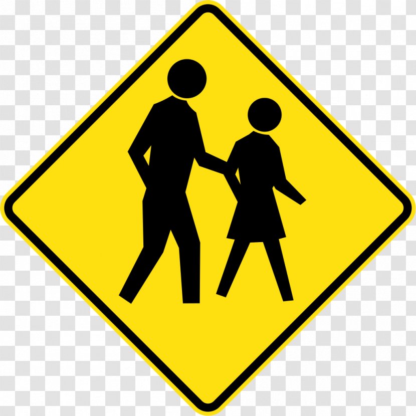 Warning Sign Traffic Pedestrian Crossing Road - Area Transparent PNG