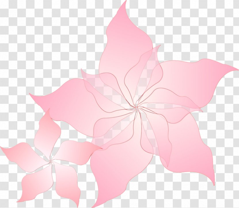 Pink Petal Hawaiian Hibiscus Flower Leaf - Wet Ink - Flowering Plant Transparent PNG