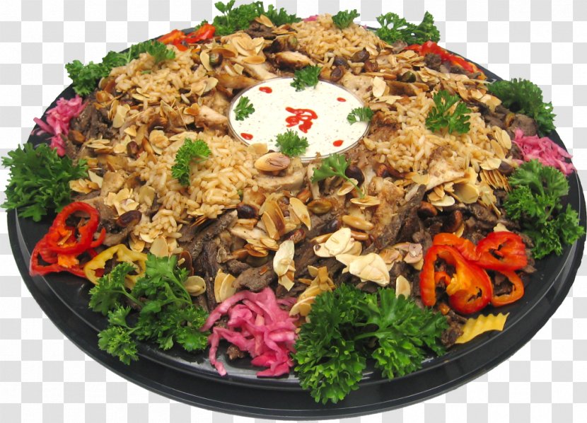Vegetarian Cuisine Middle Eastern Stuffing Platter Pita - Restaurant - Chicken Rice Transparent PNG