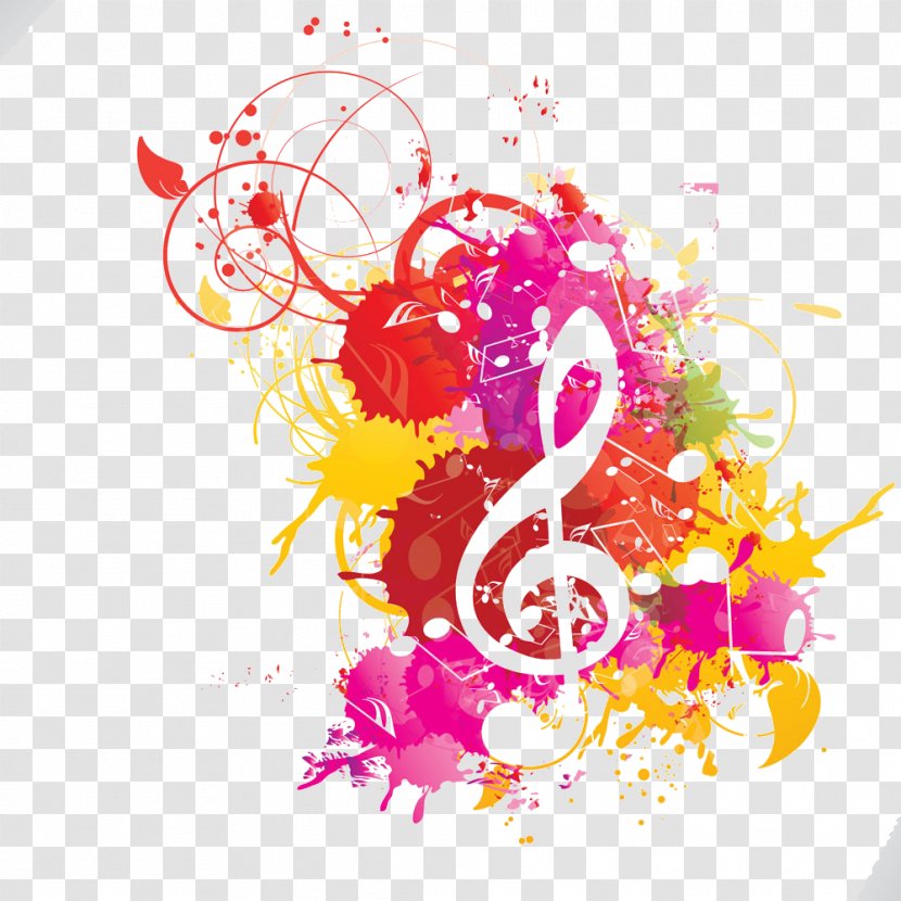 Musical Note Watercolor Painting Notation - Heart - Splash Symbol Transparent PNG
