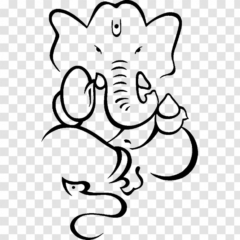 Ganesha Drawing Painting Sketch - Flower Transparent PNG