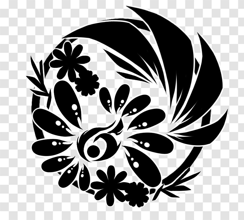 Petal Leaf Floral Design Silhouette Clip Art - Monochrome Transparent PNG