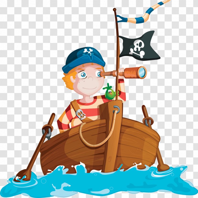 Pirate Ship Cartoon - Skier Columbus Day Transparent PNG