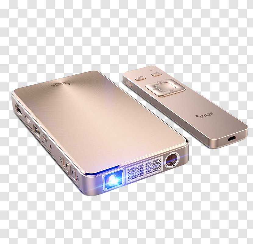 Projection Smartphone Video Projector - Television - Gold Miniature Transparent PNG