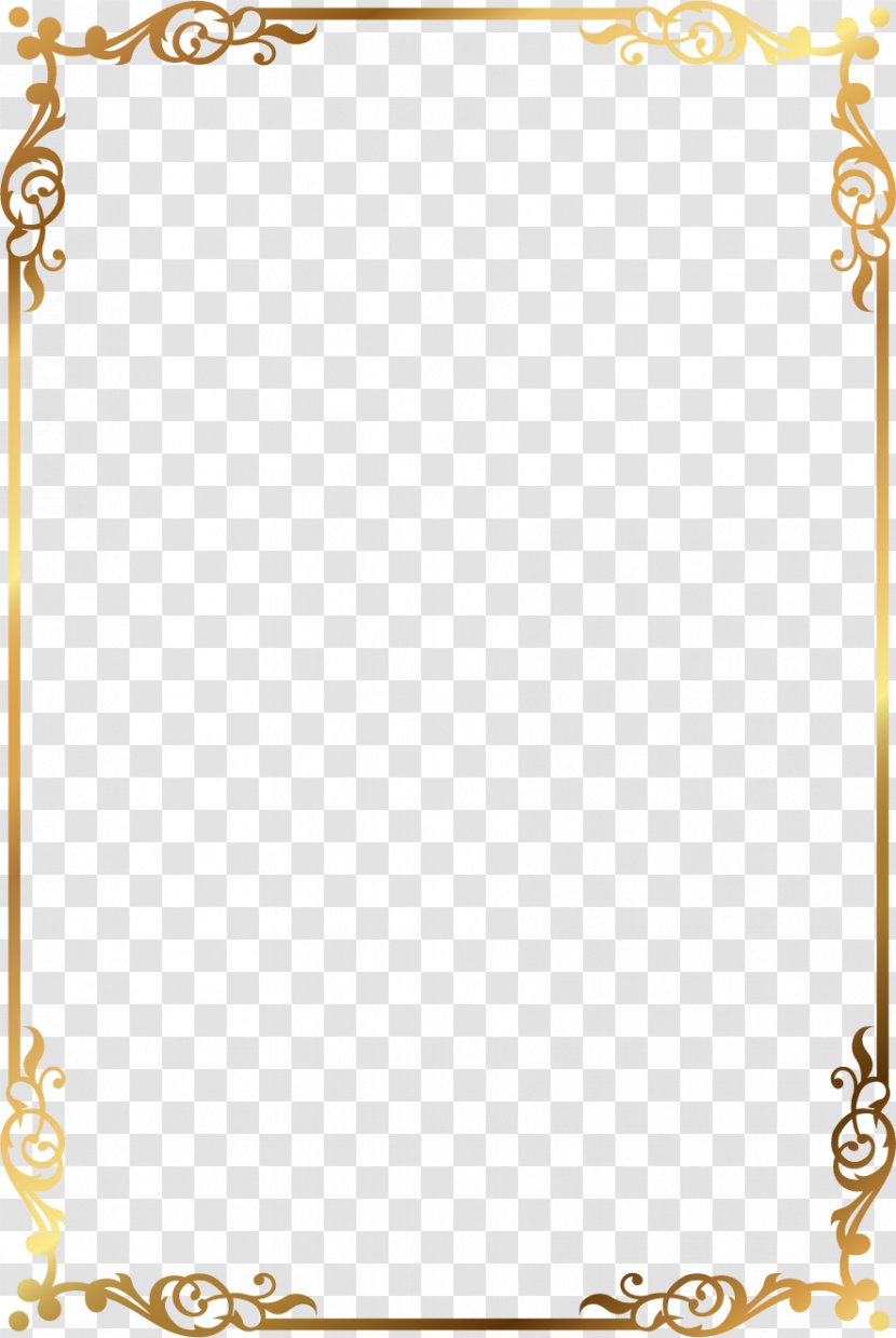 Clip Art - Yellow - Vector Gold Pattern Frame Transparent PNG