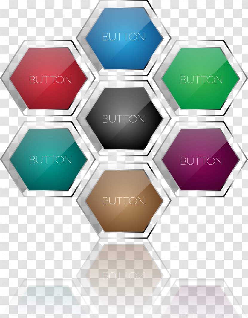 Rotational Symmetry Tessellation Reflection Pattern - Rotation - Colorful Transparent Geometric Buttons Transparent PNG