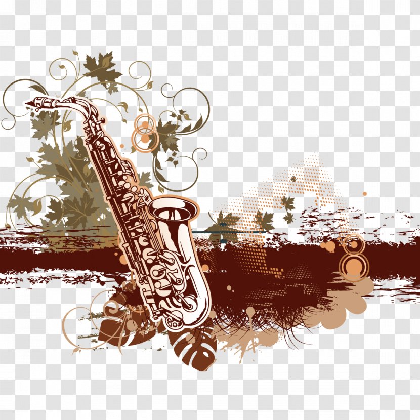 Musical Note Instrument - Silhouette - Watercolor Saxophone Transparent PNG