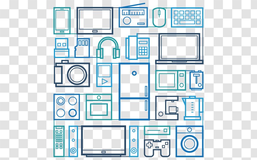 Electronics Icon - Technology - Radio Headset Computer Mouse Electronic Elements Transparent PNG