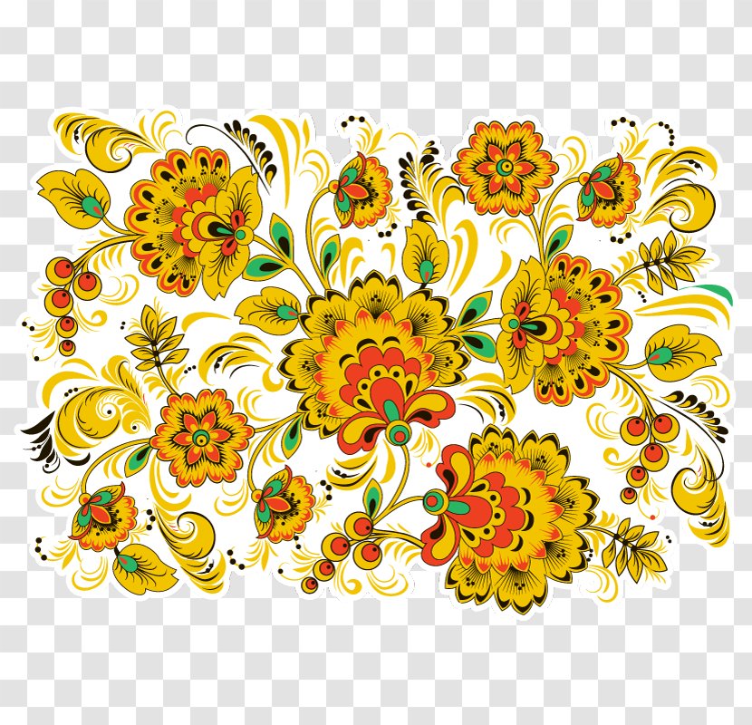 Khokhloma Pattern Vector Graphics Floral Design - Art - Petal Transparent PNG