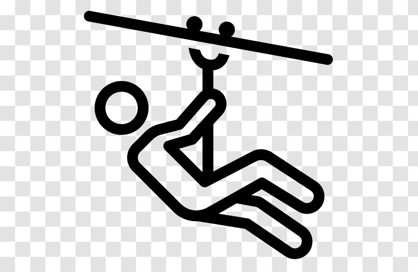 Zip-line Clip Art - Black And White - Zipline Transparent PNG