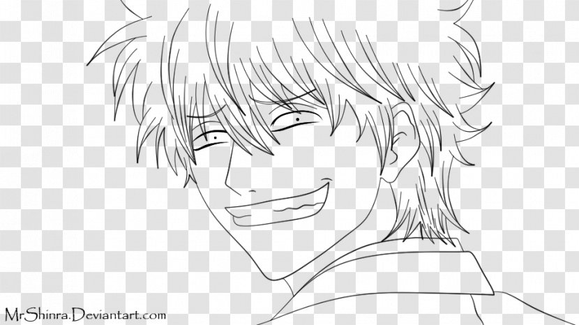 Human Hair Color Line Art Forehead Sketch - Silhouette - Gintoki Transparent PNG