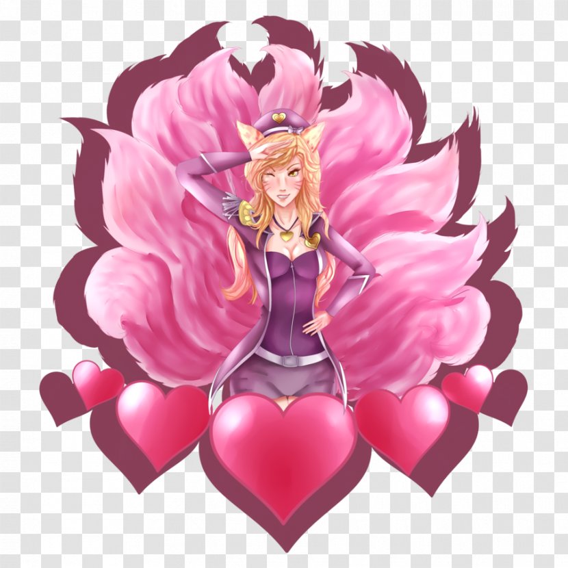 Ahri Drawing Fan Art Character Floral Design - Silhouette - Cartoon Transparent PNG