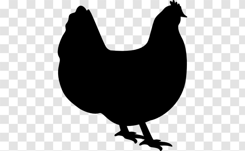 Orpington Chicken Cornish - Black And White - Silhouette Transparent PNG