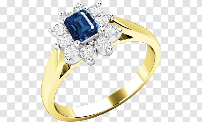 Sapphire Ring Diamond Gold Brilliant - Yellow Transparent PNG