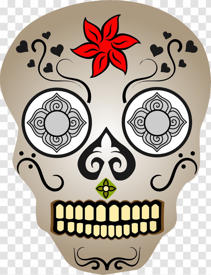 La Calavera Catrina Skull Day Of The Dead T-shirt - Human Head Transparent PNG