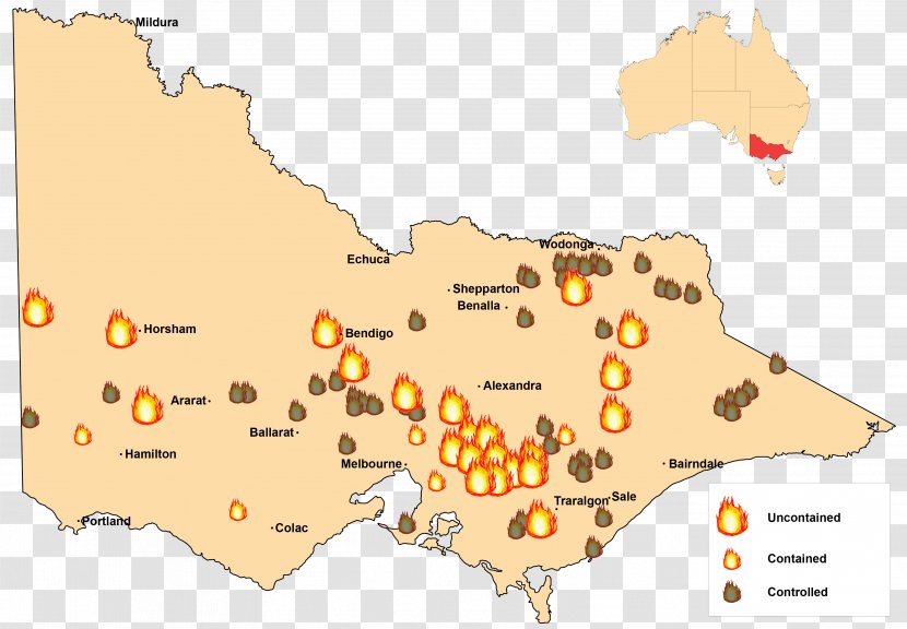 Black Saturday Bushfires In Victoria Kinglake 2013 New South Wales Australia - Map Transparent PNG
