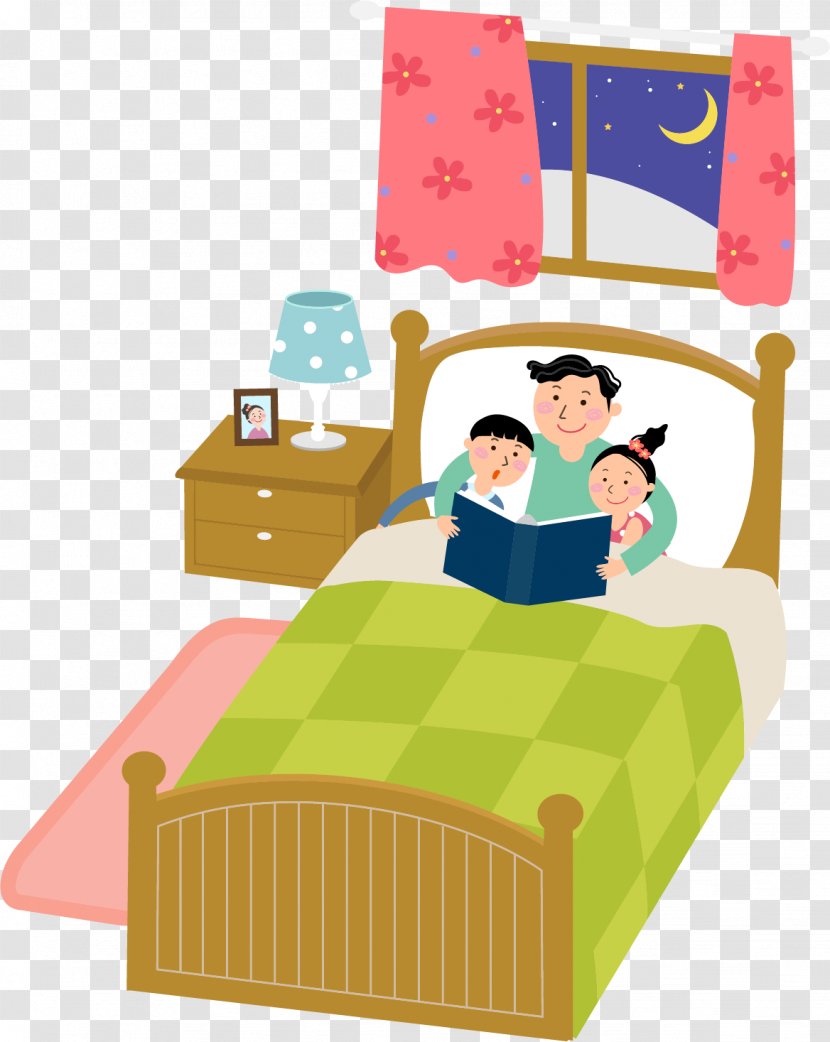 Child Cartoon Image Storytelling Illustration - Bedtime Transparent PNG