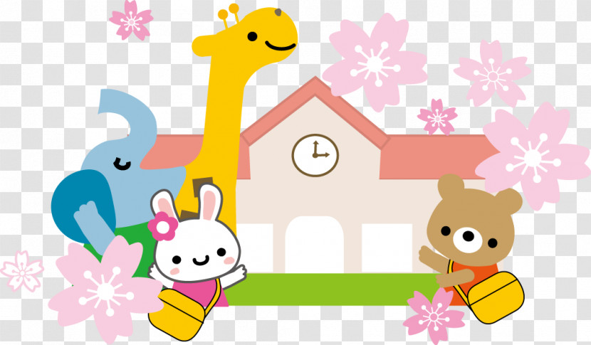 Giraffe Pink M Character Area Line Transparent PNG