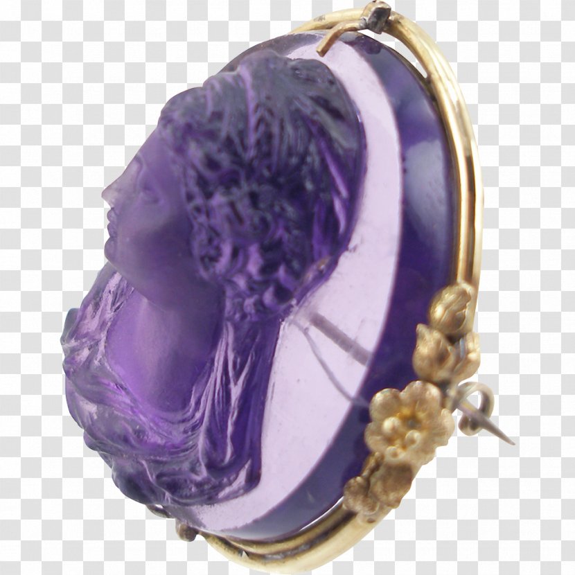 Amethyst Jewellery Cameo Brooch Estate Jewelry - Gemstone Transparent PNG