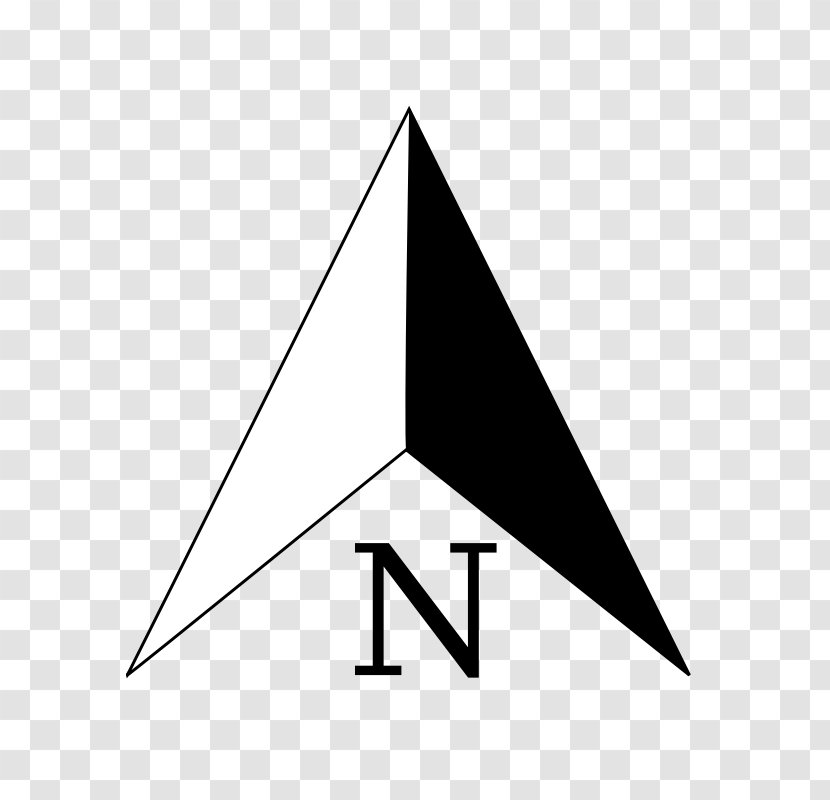 North Arrow Symbol Drawing Clip Art - Black And White Transparent PNG