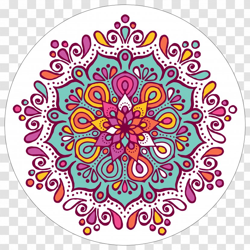 Mandala Coloring Book Rangoli Clip Art - Pink Transparent PNG